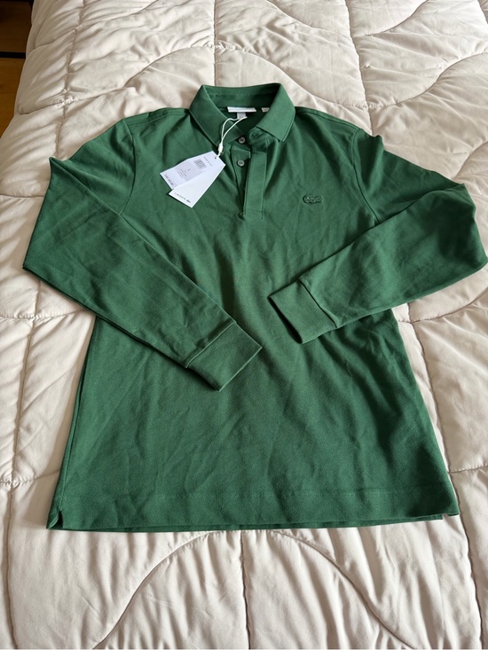 Lacoste Tops - LACOSTE LONG GREEN POLO SMART PARIS NWT